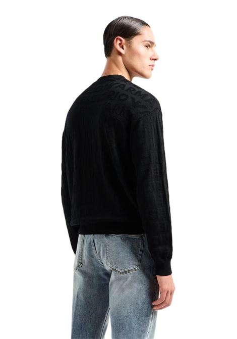 MAGLIONE IN LANA VERGINE MOTIVO LINKS CON INSTARSIO LOGO LETTERING EMPORIO ARMANI | Maglie | 6D1MXK 1MJNZ0999